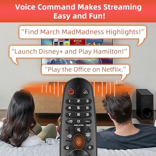 Replacement for LG Remote for LG Smart TV from 2018-2023. for Magic LG TV Remote Replacement MR20GA with Voice and Pointer Function. for LG WebOS ThinQ AI UHD OLED 4K Models. 2-Year Full Warranty.