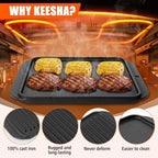 KEESHA Toaster Oven Tray for Cuisinart Air Fryer Tray Replacement, Premium Cast Iron Air Fryer Pans for Cuisinart TOA-060 and TOA-065