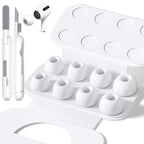 4 Pairs Replacement Ear Tips for AirPods Pro 2nd/1st Generation with Portable Storage Box & Cleaner Pen,Noise Reduction Holewith & Built-in dust Guard Screen,Silicone EarTips(White)