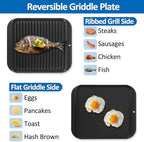 Cast Iron Griddle Plate Accessories for Cuisinart TOA-60 TOA-65 Toaster Air Fryer Convection Oven Reversible Grill Pan Replacement Part