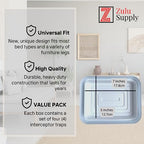 Zulu Supply Bed Bug Interceptors, Traps, Bedbug Monitor, Insect Detector for Bed Legs or Furniture (White XL 4-Pack)