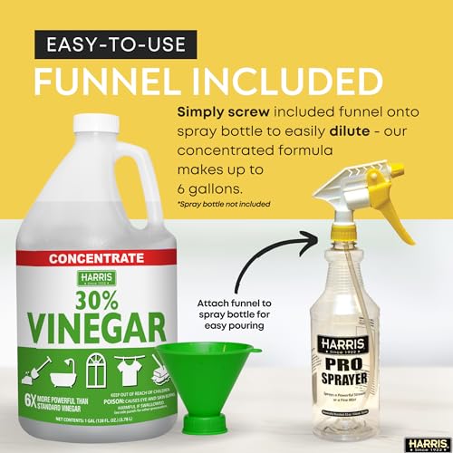 Harris 30% Vinegar, Extra Strength with Funnel Included, Gallon (4-Pack)
