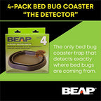 BEAPCO 10013 (Gray) 4-Pack Eco Friendly Bug Traps for Bed-Frame Legs | Reliable Insect Detectors, Interceptor, and Monitor for Pest Control and Treatment
