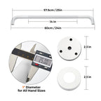Grab Bars for Shower, 2 Pack 24-Inch Anti Slip Shower Handles for Elderly, Safety Shower Grab Bar, Stainless Steel Handicap Grab Bars for Bathroom (White 1" Diameter)
