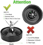 7 Fins Blender Blade Compatible with Ninja BN401 BN751 BN801 BL480-30, Ninja Blender Replacement Parts for Auto iQ BL682-30 BL642-30 BL687CO-30 BL482-30 Extractor Blade Assembly