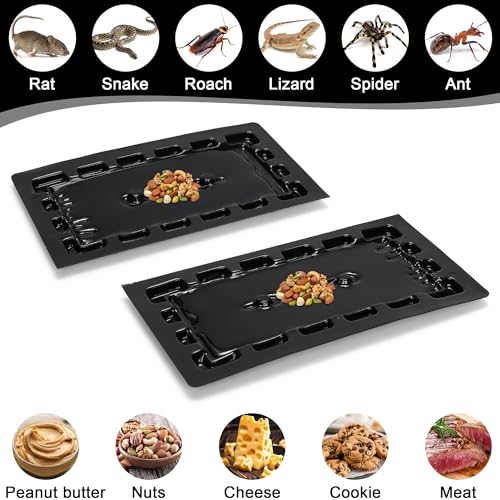 16 Pack Sticky Mouse Traps - Heavy Duty Rat Trap for Home Indoor Outdoor, Mouse Glue Traps, Mice Traps, Sticky Rats Traps, Sticky Glue Traps for Rodent, Snake, Roach, Spider, Black (10.3" X 5.4")