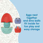 Dr. Brown's CleanUp Float & Hatch Dino Eggs, Multi-Use Interactive Bath and Pool Toy for Toddlers, 6m+, BPA Free