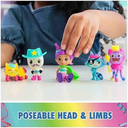 Gabby's Dollhouse, Celebration Themed Figures with Gabby Girl, 5 Cat Toy Figures, Surprise Toys & Dollhouse Accessories, Kids Toys for Girls & Boys 3+