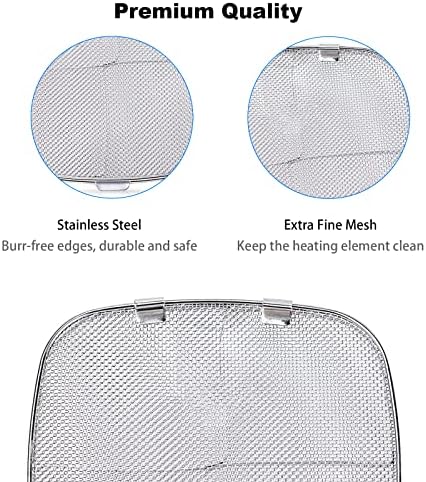 2PCS Stainless Steel Splatter Shield for Ninja Foodi AG301, Replacement Splatter Screen Air Fryer Accessories for Ninja Foodi 5-in-1 Indoor Grill AG300, AG300C,AG301C, AG302, AG400