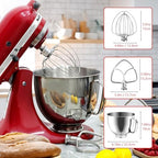 Stainless Steel Replacement Accessories Kit, Compatible With KitchenAid 4.5-5QT Tilt Head Stand Mixer, Includes Mixer Bowl, 6 Wire Whisk, Flat Beater, Fits for K45SS, KSM75