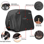 10L0L Universal 2-4 Passenger Golf Cart Cover for EZGO, Club Car and Yamaha, Waterproof Sunproof and Durable, Black