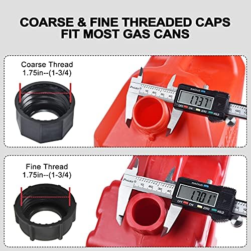 Gas Can Spout Replacement, Gas Can Nozzle. Spout Length is 8.1 in, Easier to use. For most 1/2/5/10 gal oil cans. With Gas Tank Vent Caps, Thick rubber pad, Spout Cover, Base Caps (2 Kit-White)