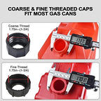 Gas Can Spout Replacement, Gas Can Nozzle. Spout Length is 8.1 in, Easier to use. For most 1/2/5/10 gal oil cans. With Gas Tank Vent Caps, Thick rubber pad, Spout Cover, Base Caps (2 Kit-White)