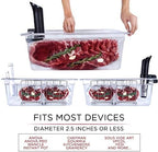 Large Sous Vide Container with Lid and Racks Kit | Sous Vide Accessories | Väeske Large Sous Vide Container with Lid and 2 Racks | Sous Vide Accessories | Compatible with Anova, Anova Nano, Joule, Instant Pot, Sous Vide Cookers (26 QT, Container/Racks)