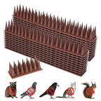 Bird Spikes, 20 Pack Bird Squirrel Raccoon Pigeon Cat Animal Deterrent Spikes for Outside Anti Bird Defender Spikes Outdoor to Keep Birds Away Brown