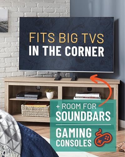 ECHOGEAR Universal Large TV Stand - Height Adjustable Base for TVs up to 77" - Wobble-Free Replacement Stand Works w/Any TV Including Vizio, TCL, Samsung & More - Flat Design Compatible w/Soundbars
