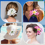 HAIMEIKANG Hawaiian Hair Clip, 3 Pieces Tropical Flower Hair Pins - Artificial Hawaiian Flower Hair Accessories in White, Rose Red, and Purple for Women, Wedding Hair Piece