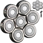 7 Blades Head Shaver Replacement Heads Electric Shaver Universal Replacement Blade Head Electric Razor for Men (7D Silvery)