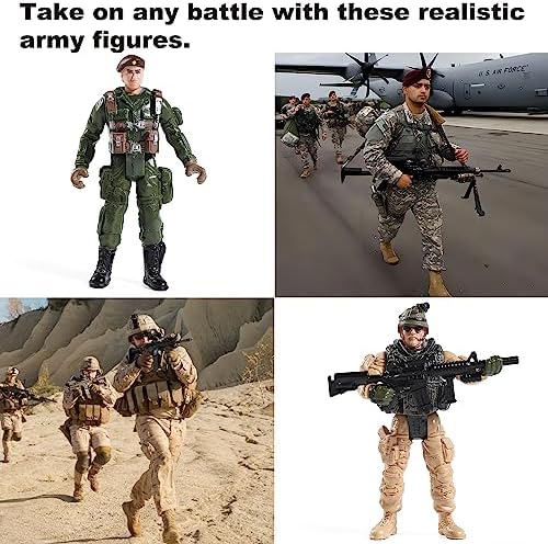 US Army Men and SWAT Team Toy Soldiers Action Figures with Military Weapons Accessories for Kids Boys Girls,12Pcs