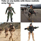 US Army Men and SWAT Team Toy Soldiers Action Figures with Military Weapons Accessories for Kids Boys Girls,12Pcs