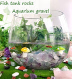 YATOJUZI 2lb Fluorite Aquarium Gravel Rocks Natural Tumbled Healing Crystal Chips Bulk Gemstones Crushed Stones for Fountain Vase Filler Planters Decorative Fish Tank Potted Reiki Energy Balancing