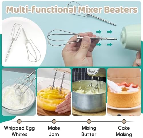 4-Pack Hand Mixer Beaters Attachments for Cuisinart CHM Series HM-50 HM-70 CHM-3 CHM-7PK Hand Mixer - Hand Mixer Replacement Beaters Compatible with Cuisinart Hand Mixer Parts# CHM-BTR