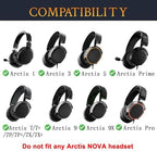 SOULWIT Earpads Replacement for SteelSeries Arctis 1/3/5/Arctis 7/7+/7P/7P+/7X/7X+/9/9X/Pro/Prime(Do Not Fit Any Arctis Nova) Headset, Ear Pads Cushions with High-Density Foam (Arctis CG Black)