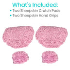 Vive Sheepskin Crutch Pads & Hand Grips for Adults, Kids, Crutches, Armpits - Accessories Knee Scooter Foot Injuries Pillow for 5ft Medical 6 feet Youth Padding Arm Underarm Folding Walking Crutches