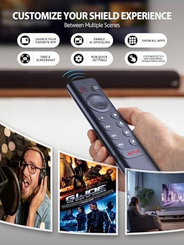 Replacement Voice Remote for NVIDIA Shield TV 2015 2017 2019 Series、 NVIDIA Shield Android TV 、NVIDIA Shield Android TV Pro with Motion-Activated Customizable Menu Buttons IR Blaster Function