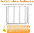 Atgestore 2 Pcs 304 Stainless Steel Oven Rack Replacement for Breville Smart Oven Parts BOV800XL Pro BOV845BSS Plus BOV810BSS Breville Toaster Oven Baking Rack Oven Wire Rack Cooling Racks