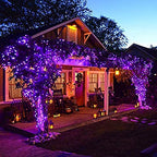 kemooie 300 LED Purple Halloween Lights, 99FT Connectable 8 Lighting Modes Plug in Fairy Lights, Waterproof for Outdoor, Halloween Christmas Wedding Party Garden Decorations (Purple