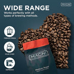 Magni Coffee - Ground - Medium Roast - Low Acid - Single Origin USDA Organic Non-GMO Beans Third Party Tested For Mycotoxins & Pesticides - Fair Trade -12 Oz