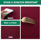 Biscaynebay Textured Fabric Christmas Square Tablecloths 54x54 Inches, Burgundy Water Resistant Tablecloths for Dining, Kitchen, Wedding, Parties etc. Machine Washable
