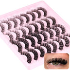 Russian Strip Lashes D Curl False Eyelashes Wispy 4 Styles Fake Eyelashes Natural Russian Eyelashes Fluffy Mink Lashes that Look Like Extensions 16 Pairs ALICROWN