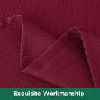 Biscaynebay Textured Fabric Christmas Square Tablecloths 54x54 Inches, Burgundy Water Resistant Tablecloths for Dining, Kitchen, Wedding, Parties etc. Machine Washable