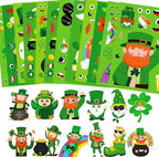 36 Sheets St Patricks Day Stickers, Saint Patricks Make A Face Stickers, Make Your Own St Patricks Day Decorations Accessories for Kids Adults Irish Party Favor Supplies