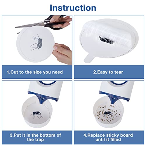 16 Pcs Indoor Mosquito Trap Refill Glue Boards for Mosquito Zapper, Fly Insect Trap Refills Glue Pads for Mosquitoes Lamp, Fit for 4.33" & 4.7" Mosquito Killer, Non-Toxic and Odorless