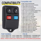Keyless Entry Remote Key Fob Compatible with Ford Escape Explorer Expedition Focus Fusion Mustang Taurus, Lincoln, Mercury, Mazda, Replacement for CWTWB1U345, 4 Button (Pack of 2)