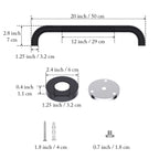20 Inch Anti Slip Shower Grab Bar Oil Rubbed Black 1.25" Diameter,Munzong 2 Pack Bathroom Grab Bar, Knurled Bathroom Balance Bar,Safety Hand Rail Support Handicap Elderly Senior Assist Bath Handle
