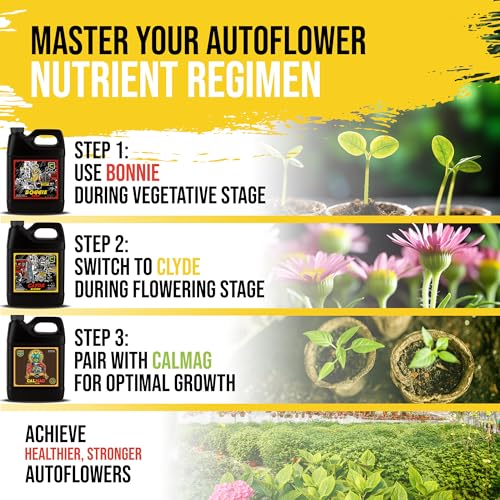Cronk Nutrients Bonnie & Clyde Autoflower Nutrients Bloom and Grow – Yield Increasing Autoflower Plants Nutrient Kit – Easy to Use Plant Food – Optimal Formula for Optimal Results, 500mL