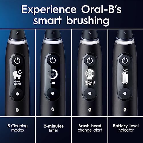 Oral-B iO Series 7 Electric Toothbrush with 2 Replacement Brush Heads, Black Onyx