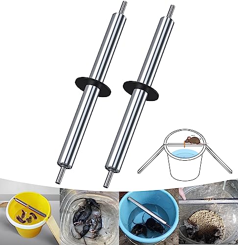 2 Pack Rolling Log Mouse Trap, Humane Live Mouse Trap Bucket, Rat Traps for House, Auto Release Catch No See Kill Trap for Mice and Rats