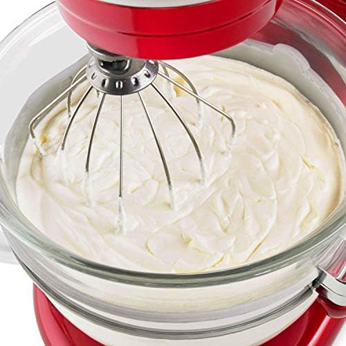 KITCHPOWERR KN256WW 6-Wire Whip Attachment for KitchenAid 6 Quart Bowl-Lift Stand Mixer Accessory Replacement, Egg Cream Stirrer, Cakes Mayonnaise Stainless Steel Whisk