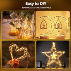 2-Pack 50 LED Fairy Lights Battery Operated with Remote Control Timer, 16 FT 50 LED Battery Lights Outdoor Indoor, 8 Mode Twinkle String Lights for Classroom Party Bedroom Christmas Décor (Warm White)