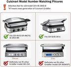 Griddler Plates Replacement for Cuisinart GR-4NP1 5-in-1 Grill & Panini Press - Griddle Accessories, BPA Free, 2Pcs