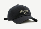 Top Baseball Caps for Women-Men Outdoor Baseball Hats New York Golf Sports Hat Curved-Brim UV Protection Navy