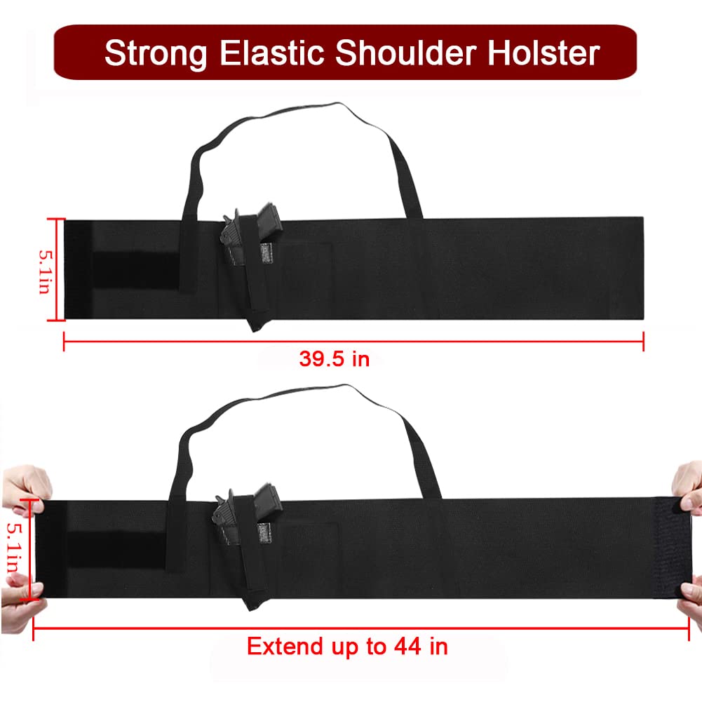 Deep Concealment Shoulder Holster, Accmor Universal Concealed Carry Shoulder Holster Vest, Elastic Underarm Gun Holster Waistband for Men and Women, Right Hand Draw