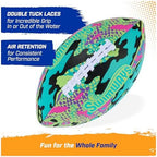 SwimWays Hydro Waterproof Football, Outdoor Games for Adults and Kids, Swimming Pool Accessories and Pool Party Games,9.25 Inches, Blue