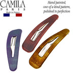 Camila Paris CP2933 French Hair Barrettes Clips, Snap Hair Slides Clic Clac for Women, Styling Girls Side Slide-in Metal Snap Pin Hair Accessories for Women. Strong Hold, No Slip Grip, Made in France