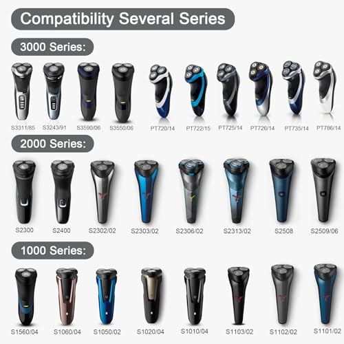 SH30 Replacement Heads for Philips Norelco Series 3000, 2000, 1000 Shavers and S738 Click and Style, Blades for Philips S1560 Shaver, SH30 Blades
